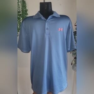 Under Armour Mens Blue Short Sleeve Polo Top M